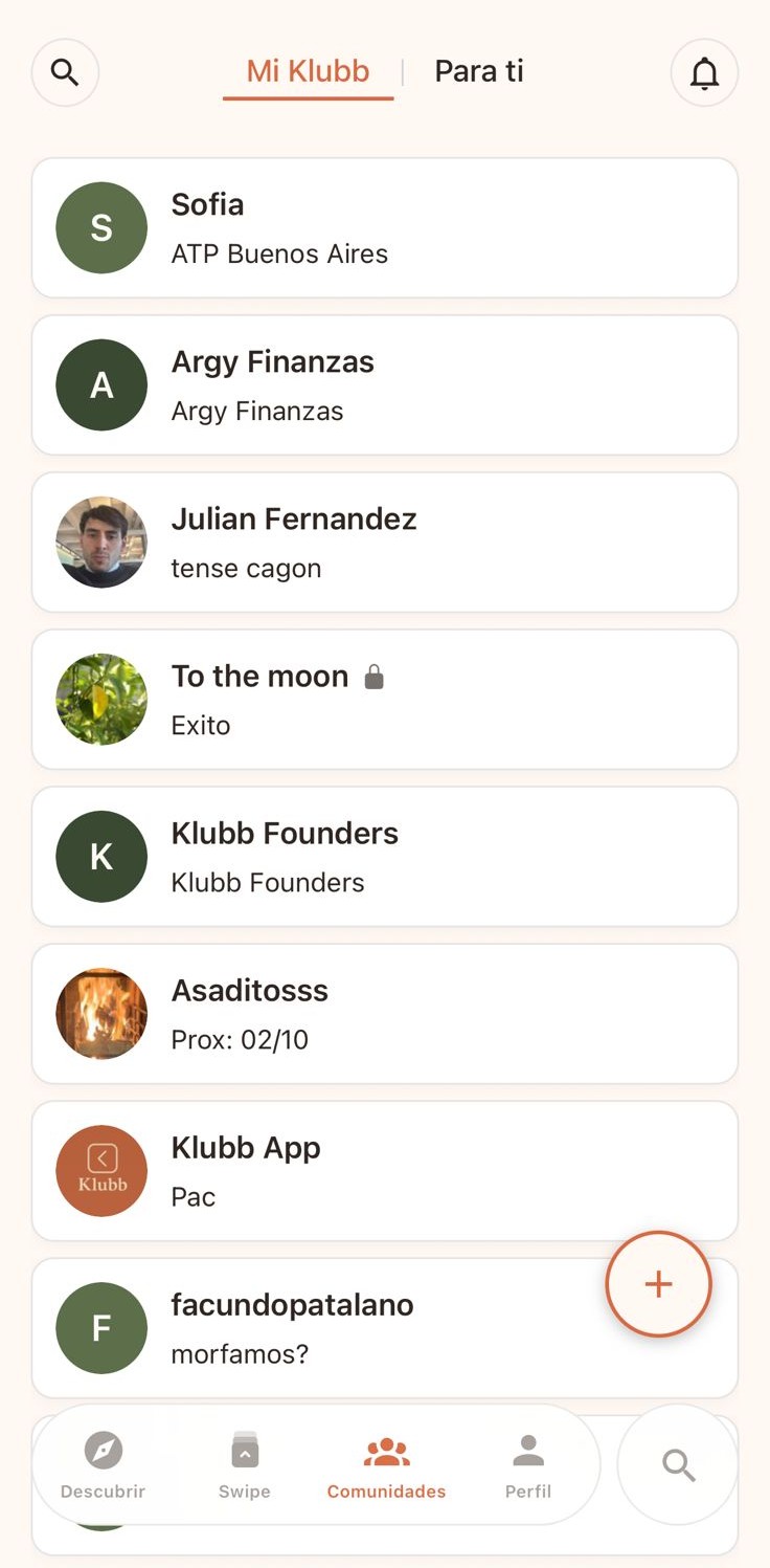 Comunidades en Klubb